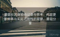 蘑菇社区体验向记录与思考：内容更新频率与实际可用性的观察，蘑菇分享