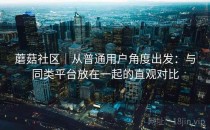 蘑菇社区｜从普通用户角度出发：与同类平台放在一起的直观对比