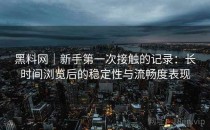 黑料网｜新手第一次接触的记录：长时间浏览后的稳定性与流畅度表现