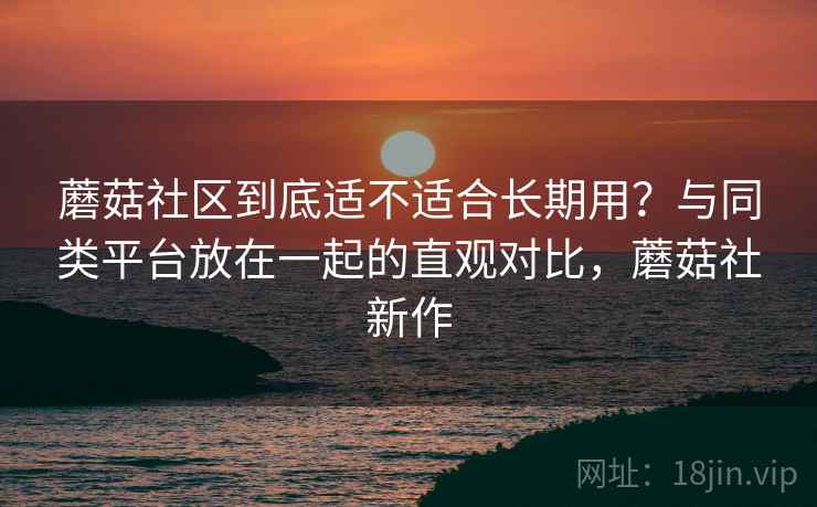 蘑菇社区到底适不适合长期用?与同类平台放在一起的直观对比,蘑菇社新作 第1张 蘑菇社区到底适不适合长期用?与同类平台放在一起的直观对比,蘑菇社新作 第1张