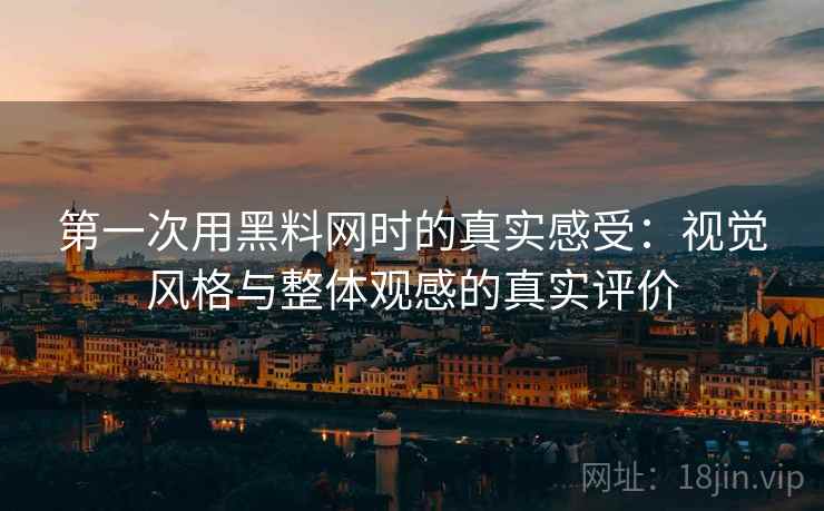 第一次用黑料网时的真实感受：视觉风格与整体观感的真实评价  第2张